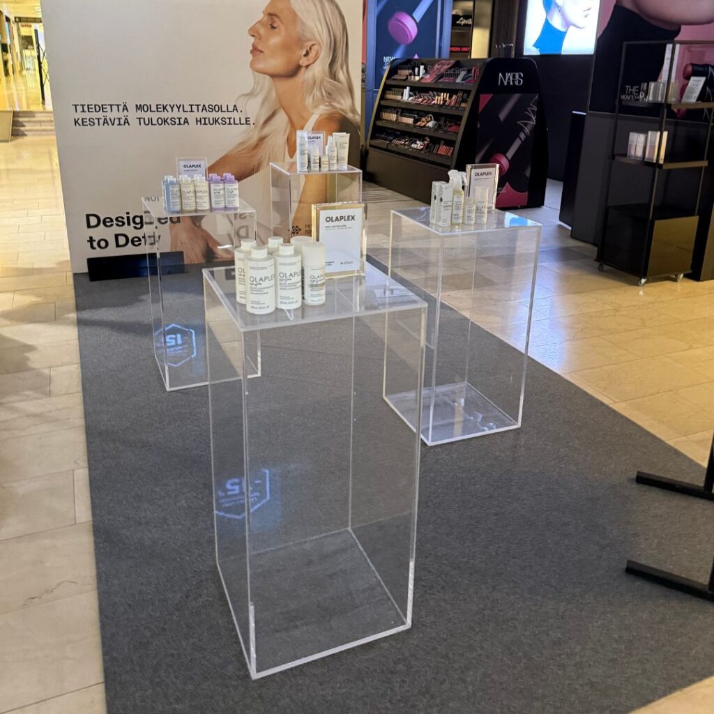 Akrylboxar. Displayprodukter för utställning av produkter Muovia.com