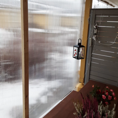 Snöskydd av terrass